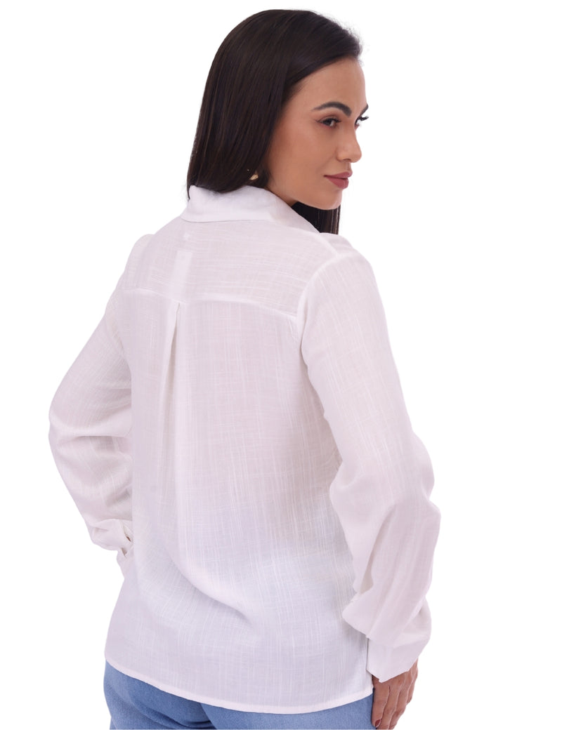 Camisa Feminina Social Básica Manga Longa