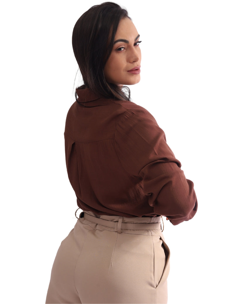 Camisa Feminina Social Básica Manga Longa