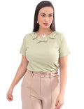 Blusa Feminina Com Detalhe de Laços na Gola