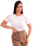 Blusa Feminina Básica com Renda Floral