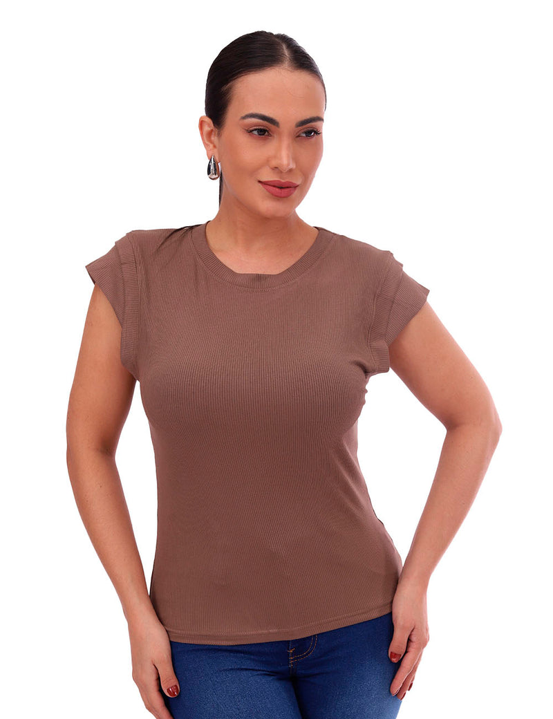 Blusa Feminina Elegante com Detalhe em Sobreposição no Ombro