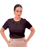 Blusa Feminina Com Detalhe de Laços na Gola