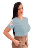 Blusa Feminina Básica com Renda Floral