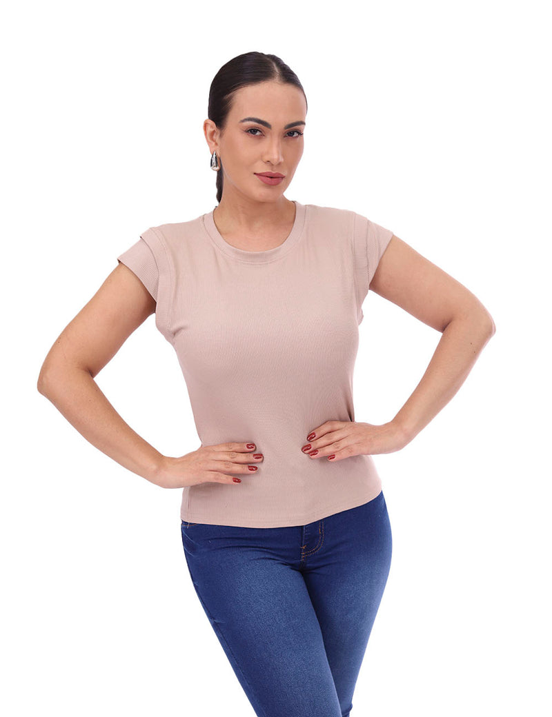 Blusa Feminina Elegante com Detalhe em Sobreposição no Ombro